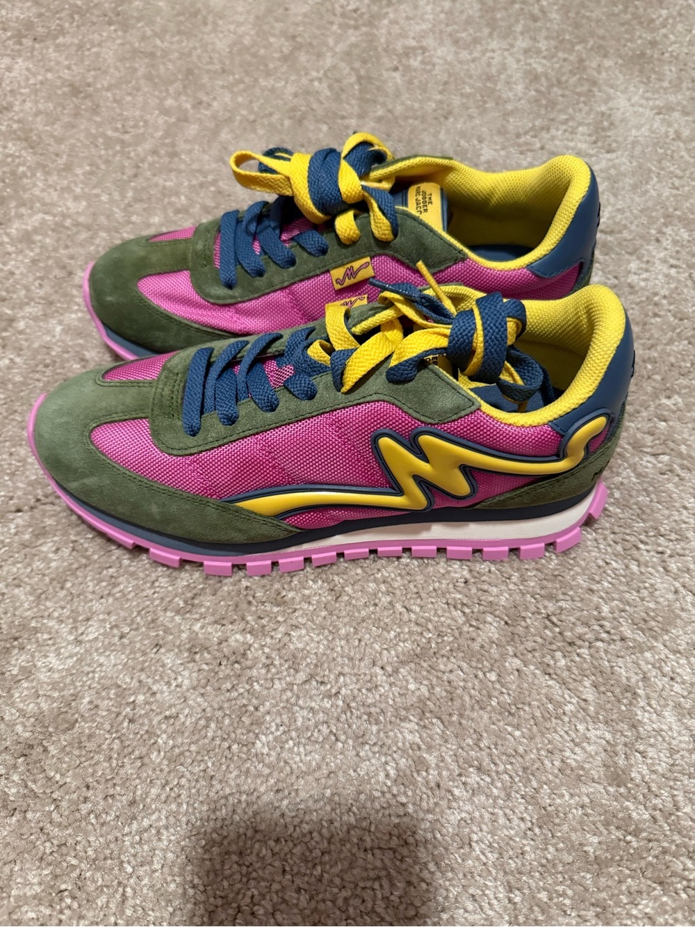 Marc Jacobs Pink, Green & Yellow Women's Sneakers - Picture 2 of 5